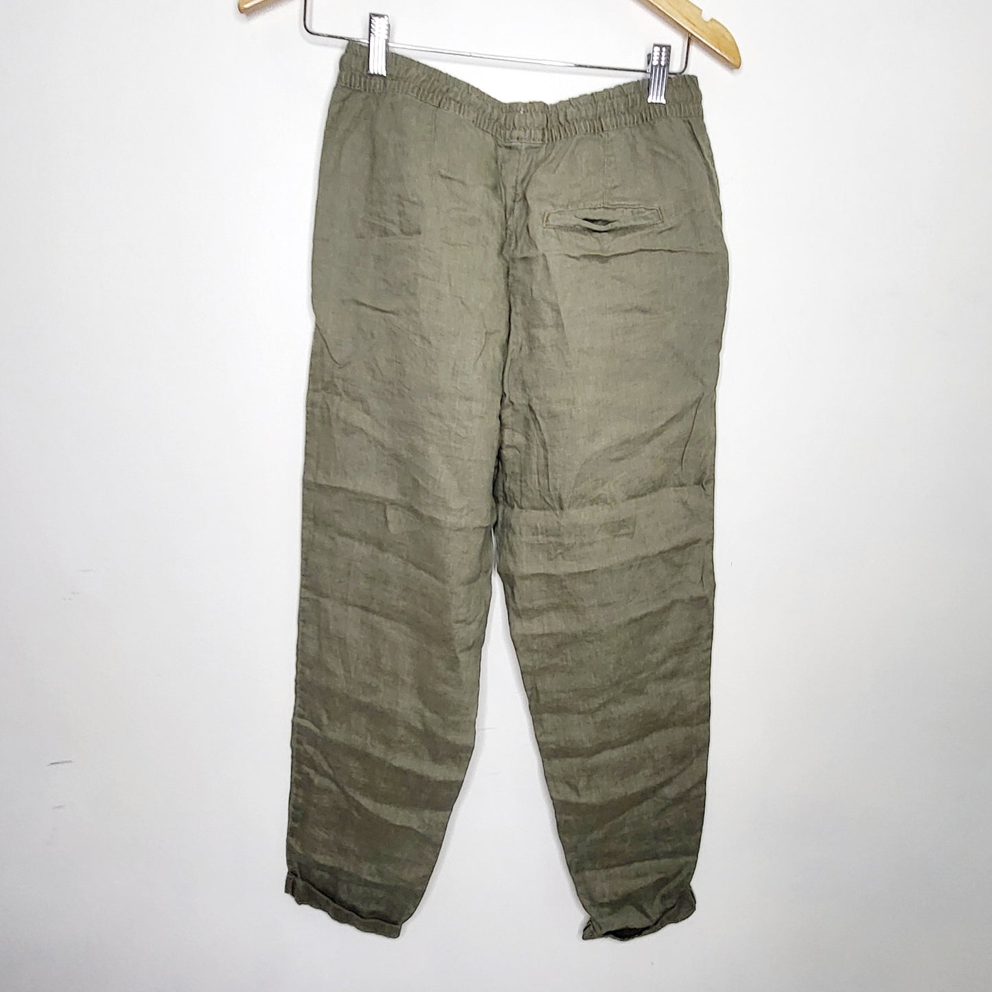 DZAV1 - H and M L.O.G.G. green linen drawstring pants, size 4, good condition