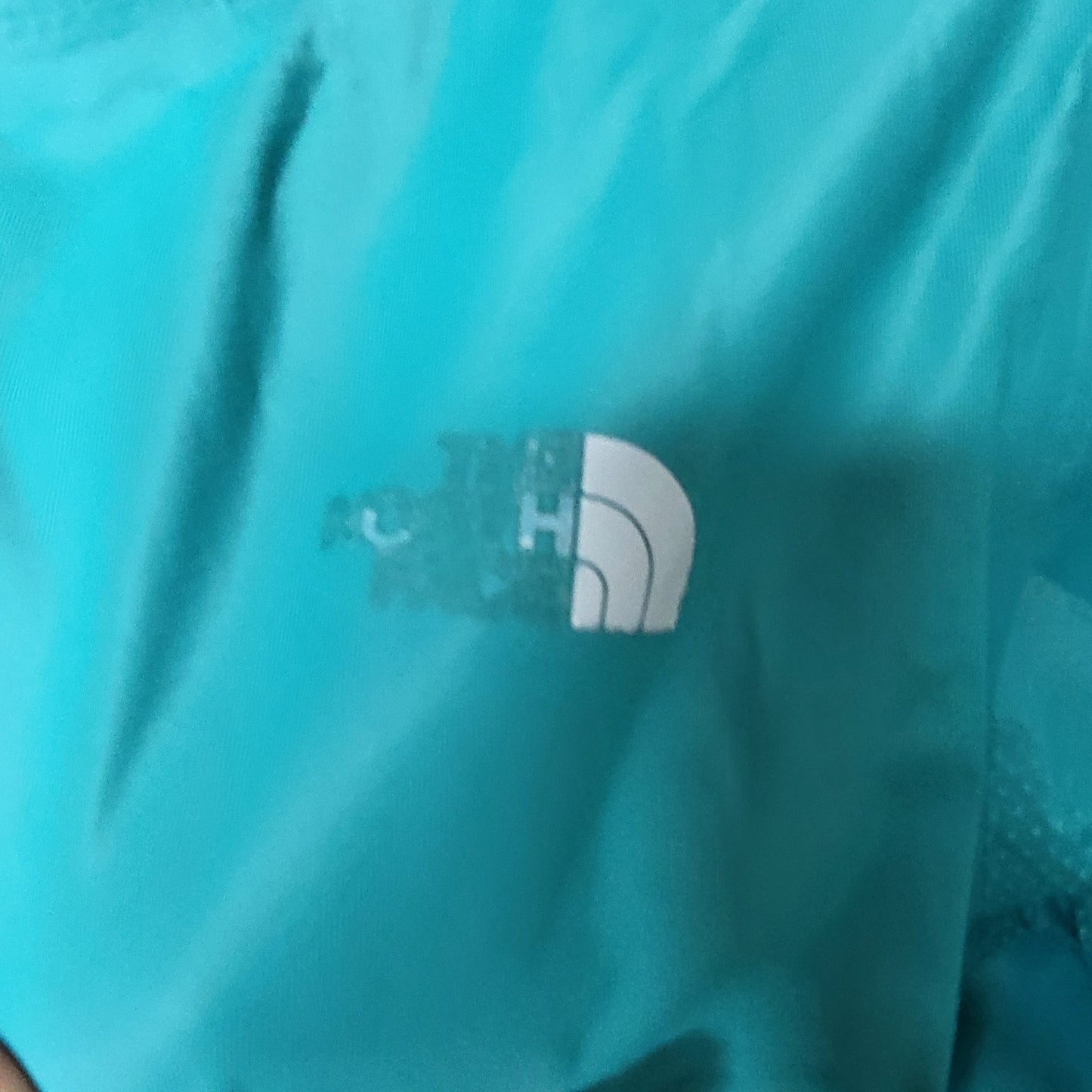 LCRW1 - The North Face turquoise rain jacket. Size small