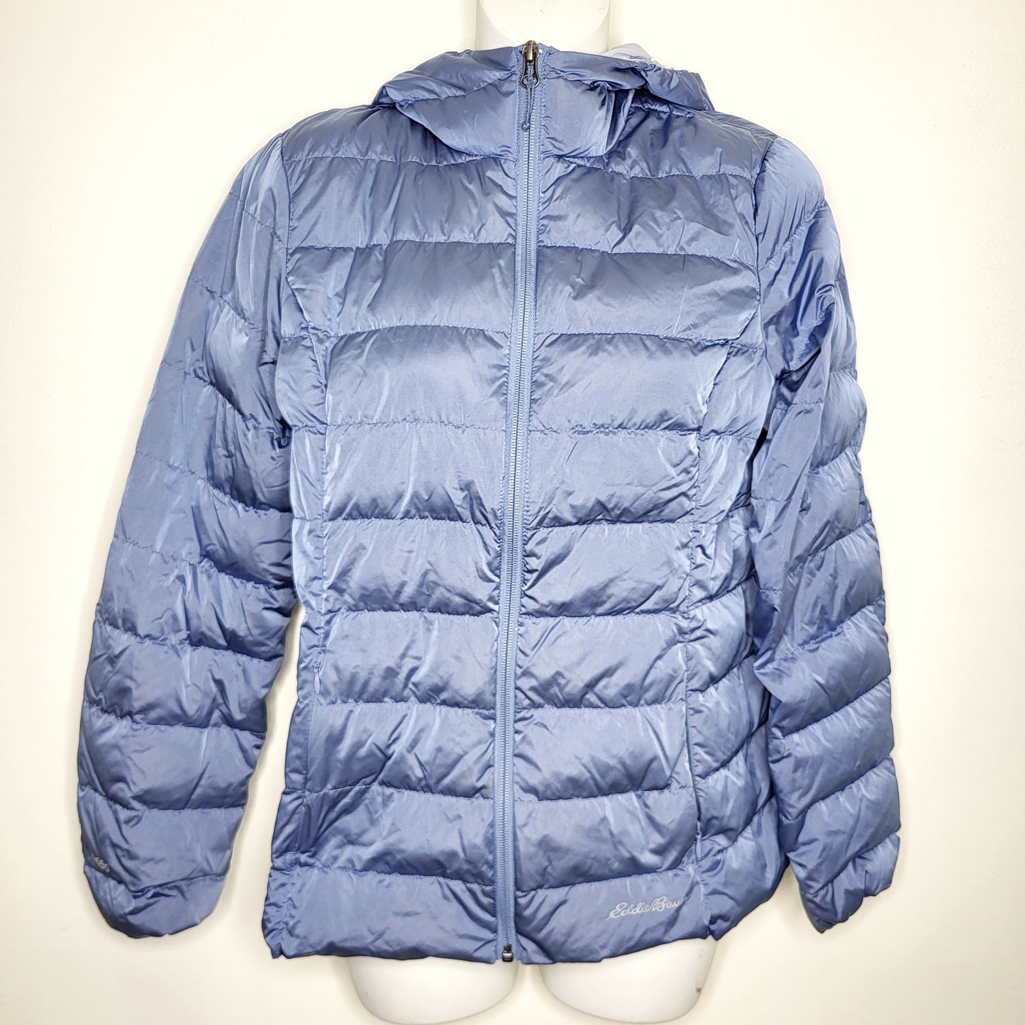 LCRW1 - Eddie Bauer EB650 blue hooded down jacket. Size XS