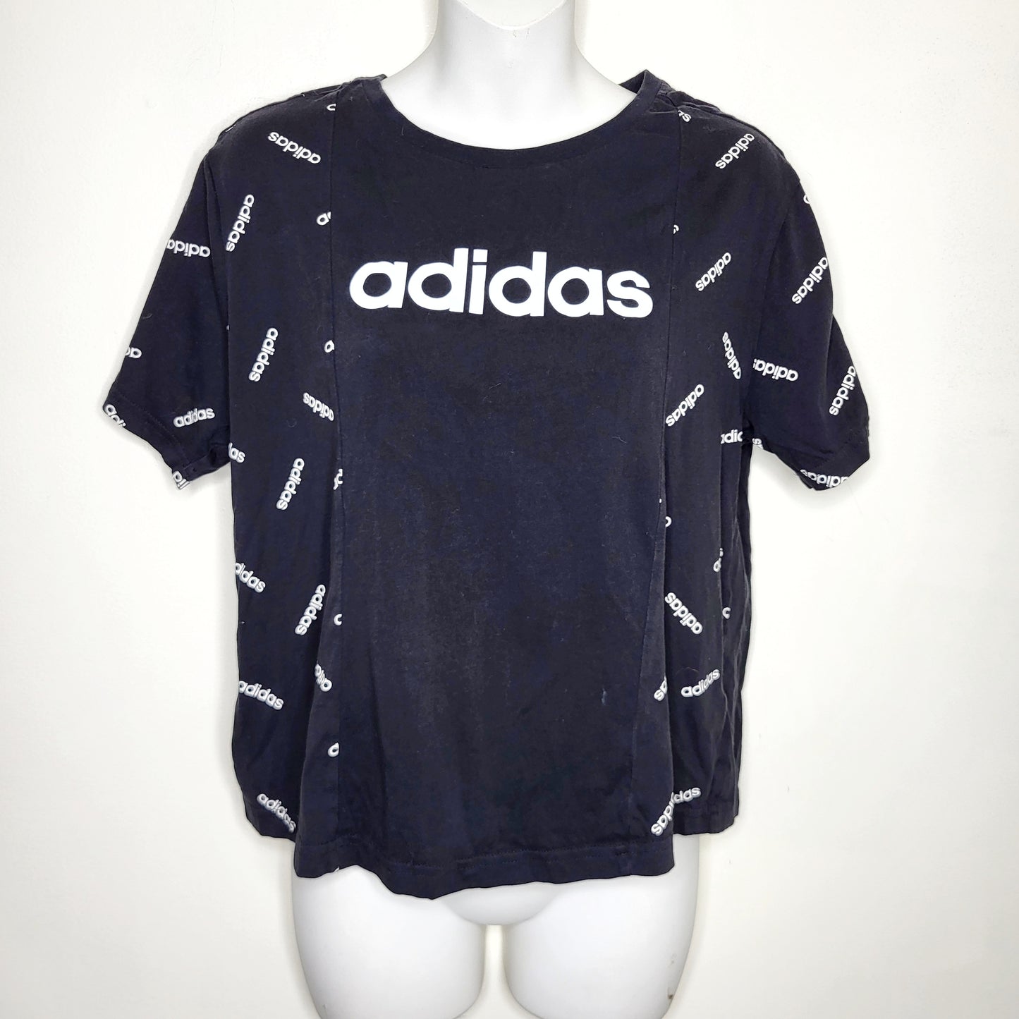 LCRW1 - Adidas black cotton logo t-shirt. Ladies size small