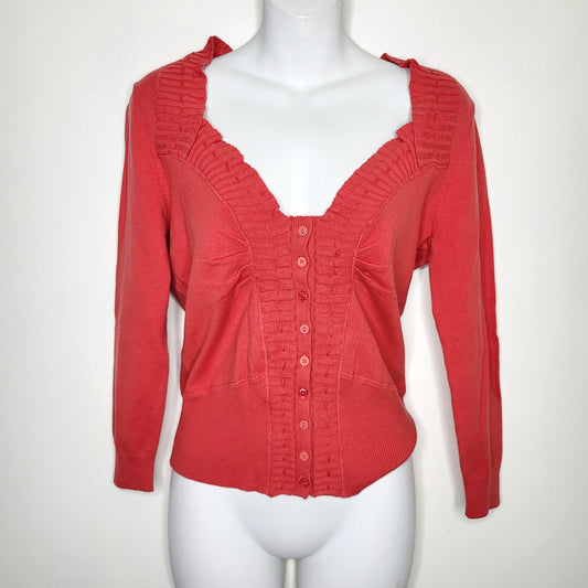 PSKL11 - Anthropologie Rosie Nera pinky-red cardigan sweater. Size medium