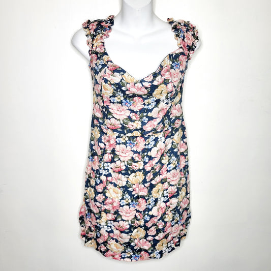 GDM1 - Abercrombie and Fitch floral print linen mini dress. Sizes like a small