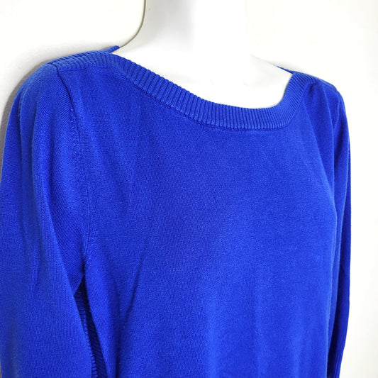 NBRD1 - Cable and Gauge royal blue tunic sweater. Size medium