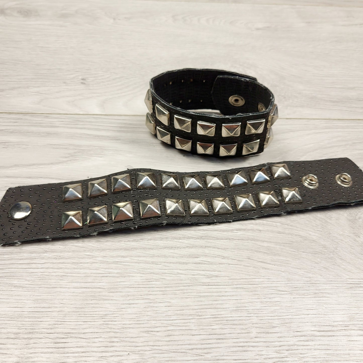 SPLT1 - Black studded bracelet cuffs