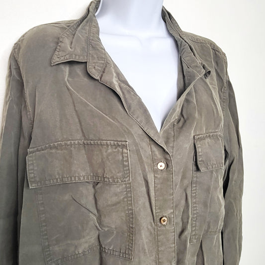 ALXS1 - Babaton olive green utility shirt. Size large