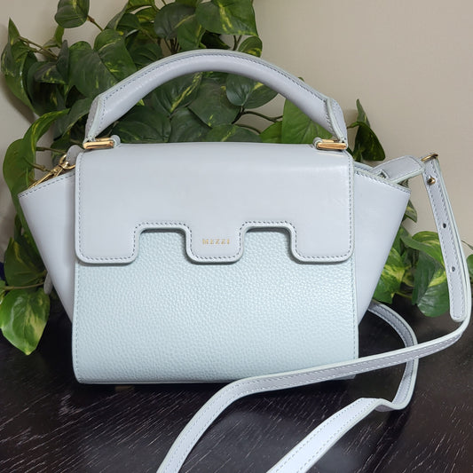 ALXS - Mezzi Women's Mini Cosima Leather Crossbody Bag in Powder Blue colour