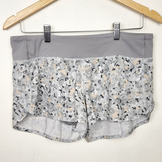 KRSP2 - Lululemon grey patterned "Speed Run" shorts. Size 8