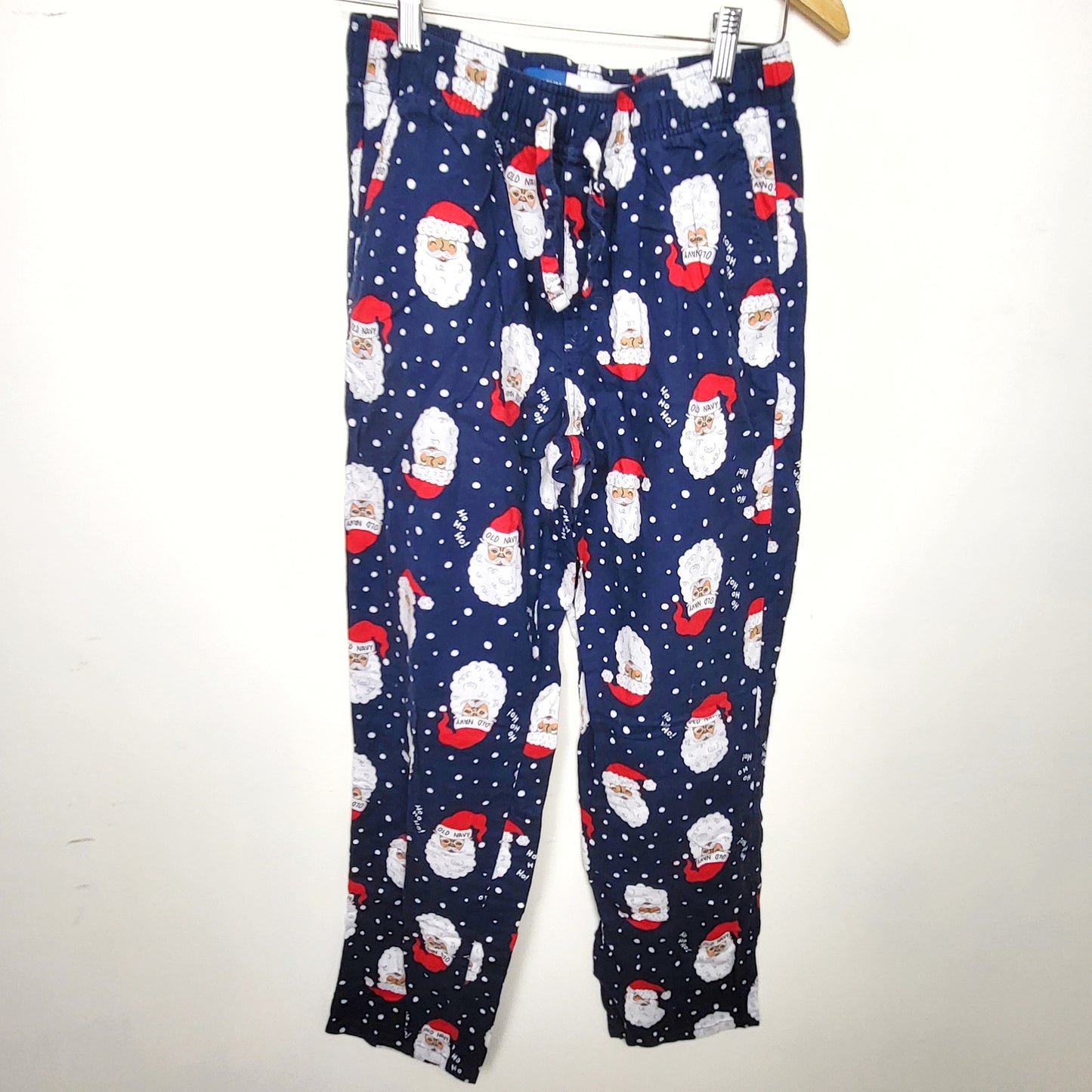 DZAV3 - Old Navy navy pajama pants with Santas. Unisex size small