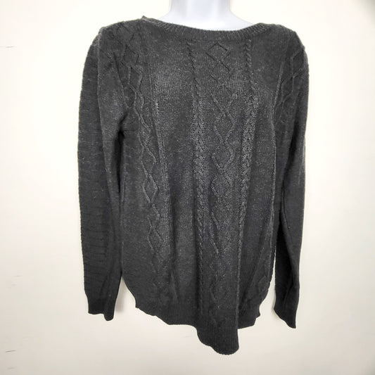 ALEE1 - Belldini dark grey cable knit sweater. Size small