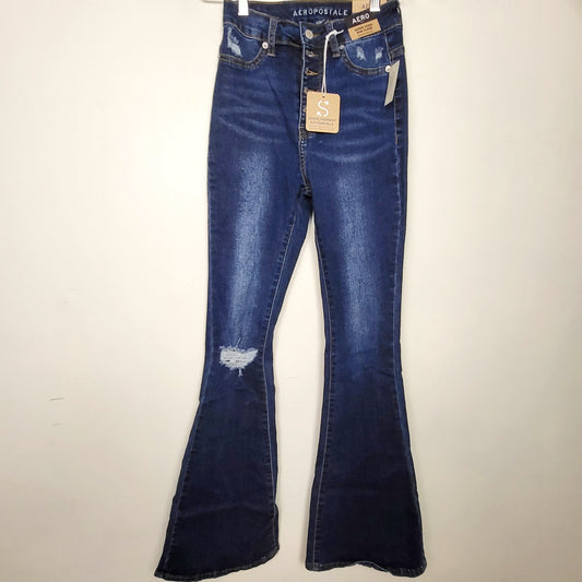 DPAR1 - NEW - Aeropostale Super High Rise Flare Jeans. Size 2