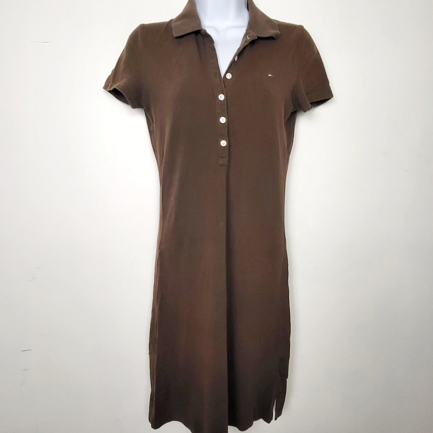 DPAR1 - Tommy Hilfiger brown polo shirt dress. Size XS