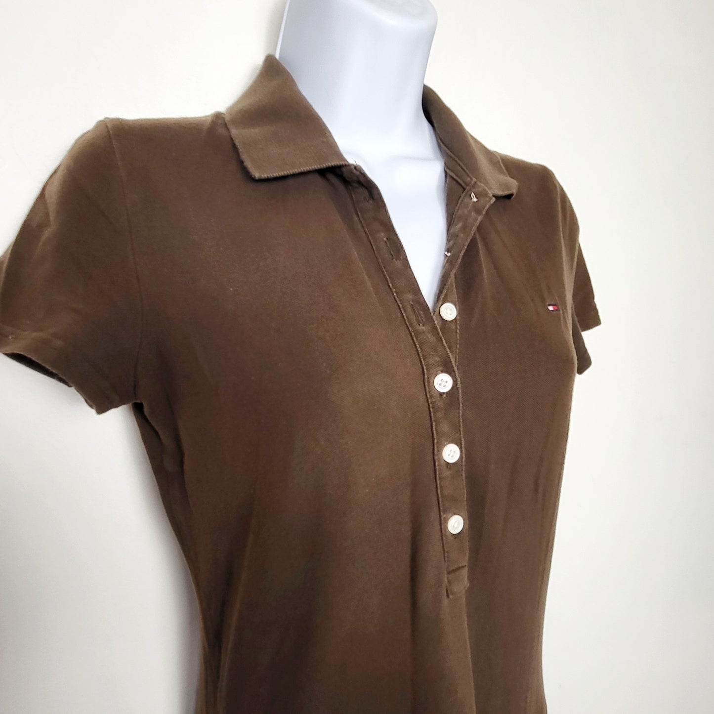 DPAR1 - Tommy Hilfiger brown polo shirt dress. Size XS