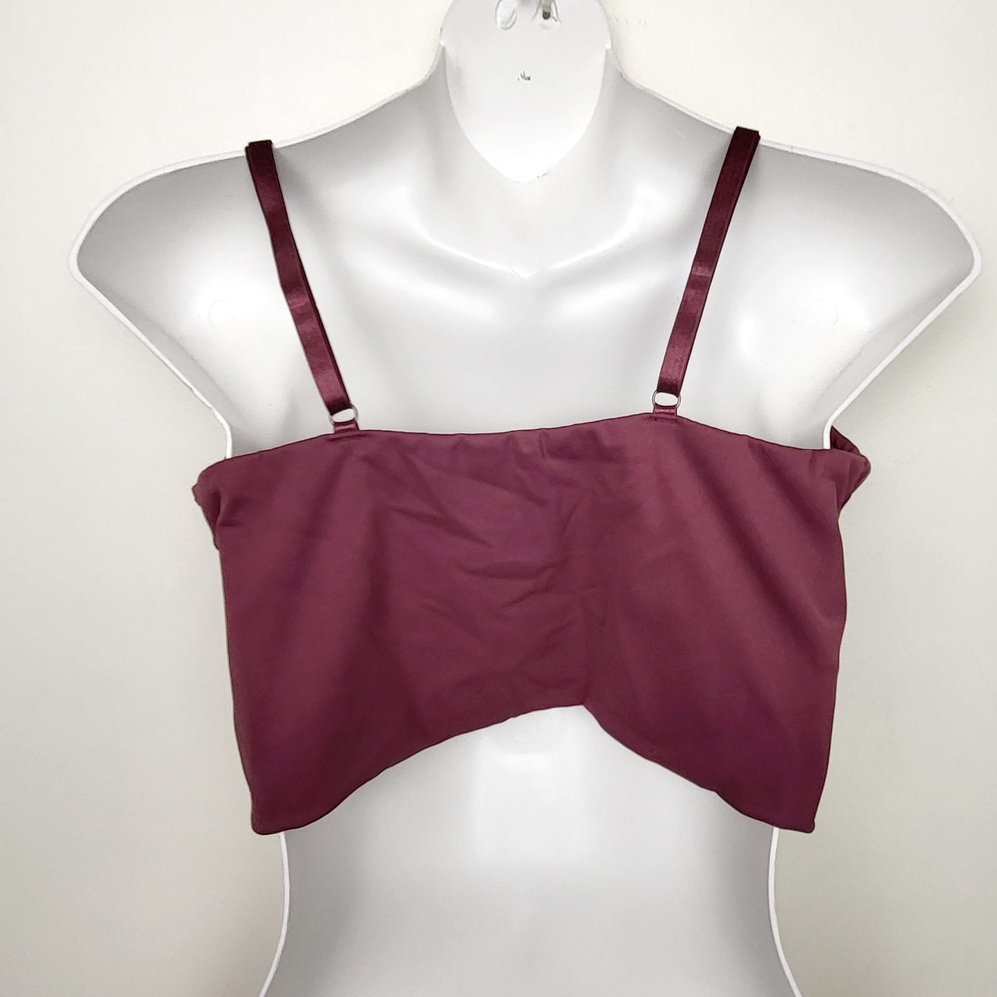 BAUB1 - Wish List plum coloured sports bra with light padding. Size large (measures smaller)