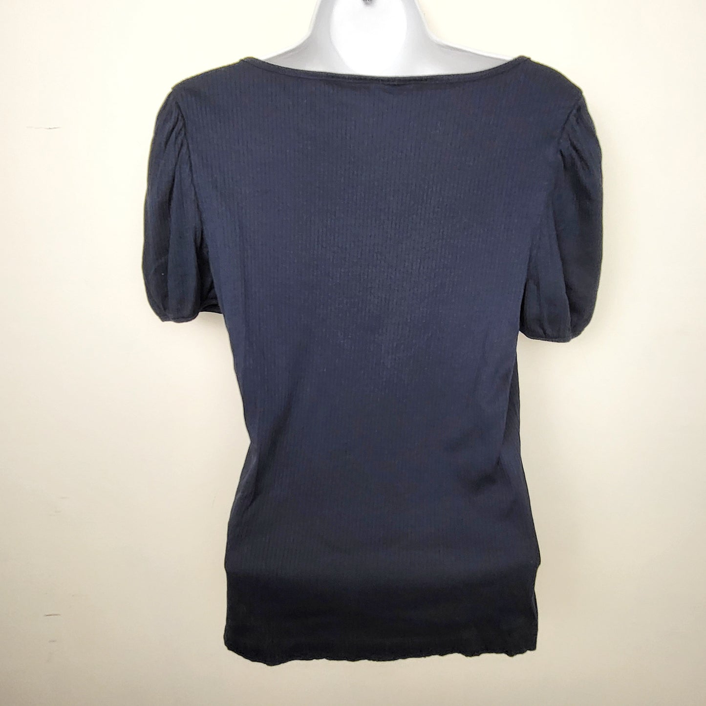 BAUB1 - Vero Moda navy ribbed square nexk t-shirt. Size large