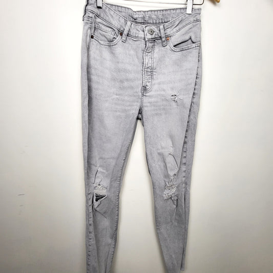 BAUB1 - Old Navy grey distressed O.G. high rise straight jeans. Size 10 TALL