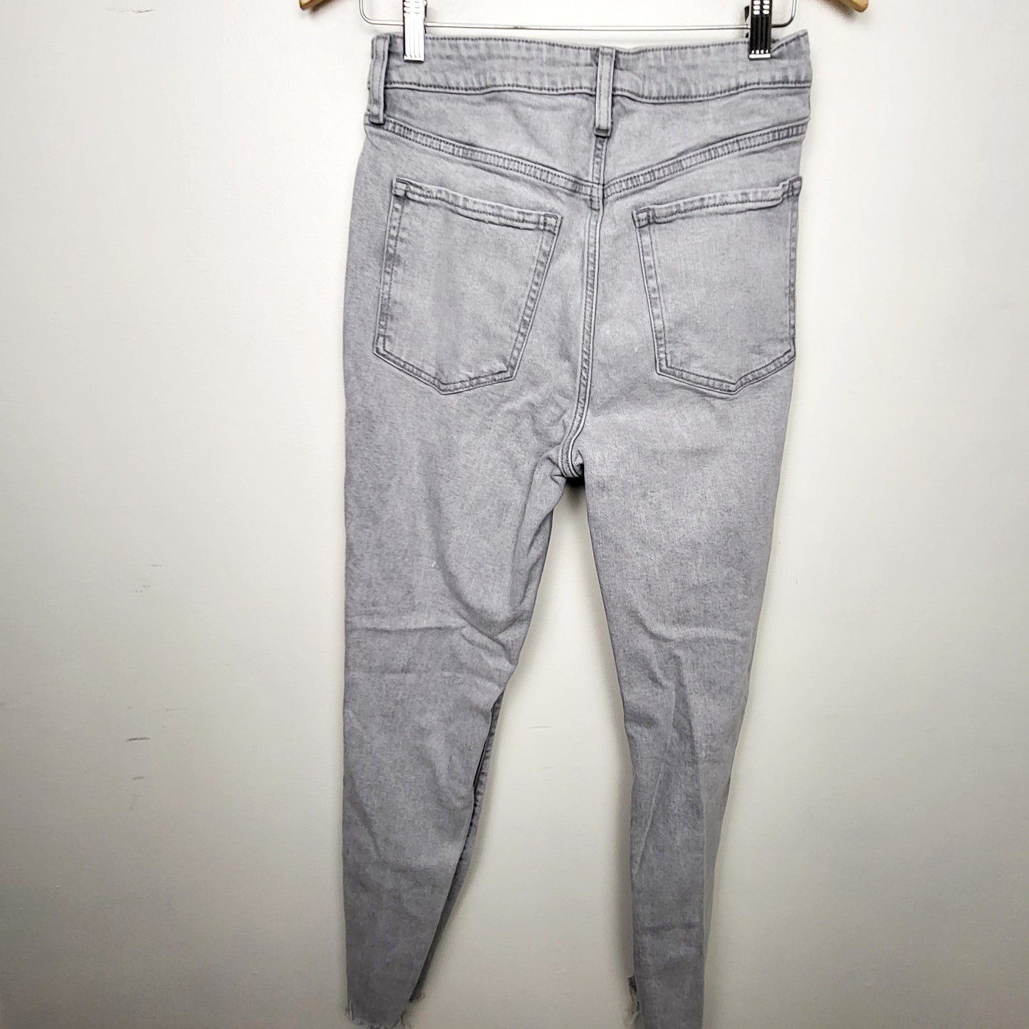 BAUB1 - Old Navy grey distressed O.G. high rise straight jeans. Size 10 TALL