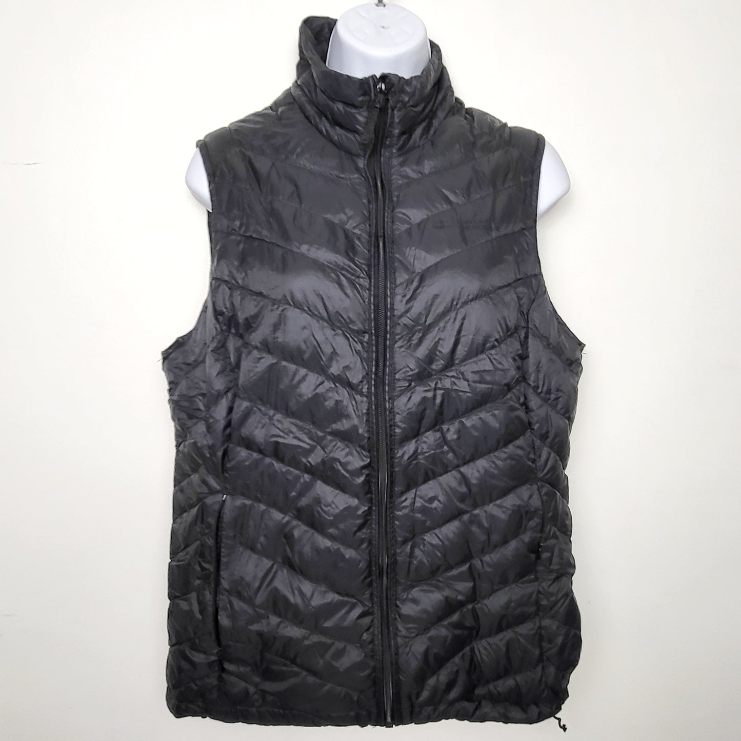 BBIN1 - Mountain Warehouse black quilted down filled vest. Size tag wearing off but measures as a large