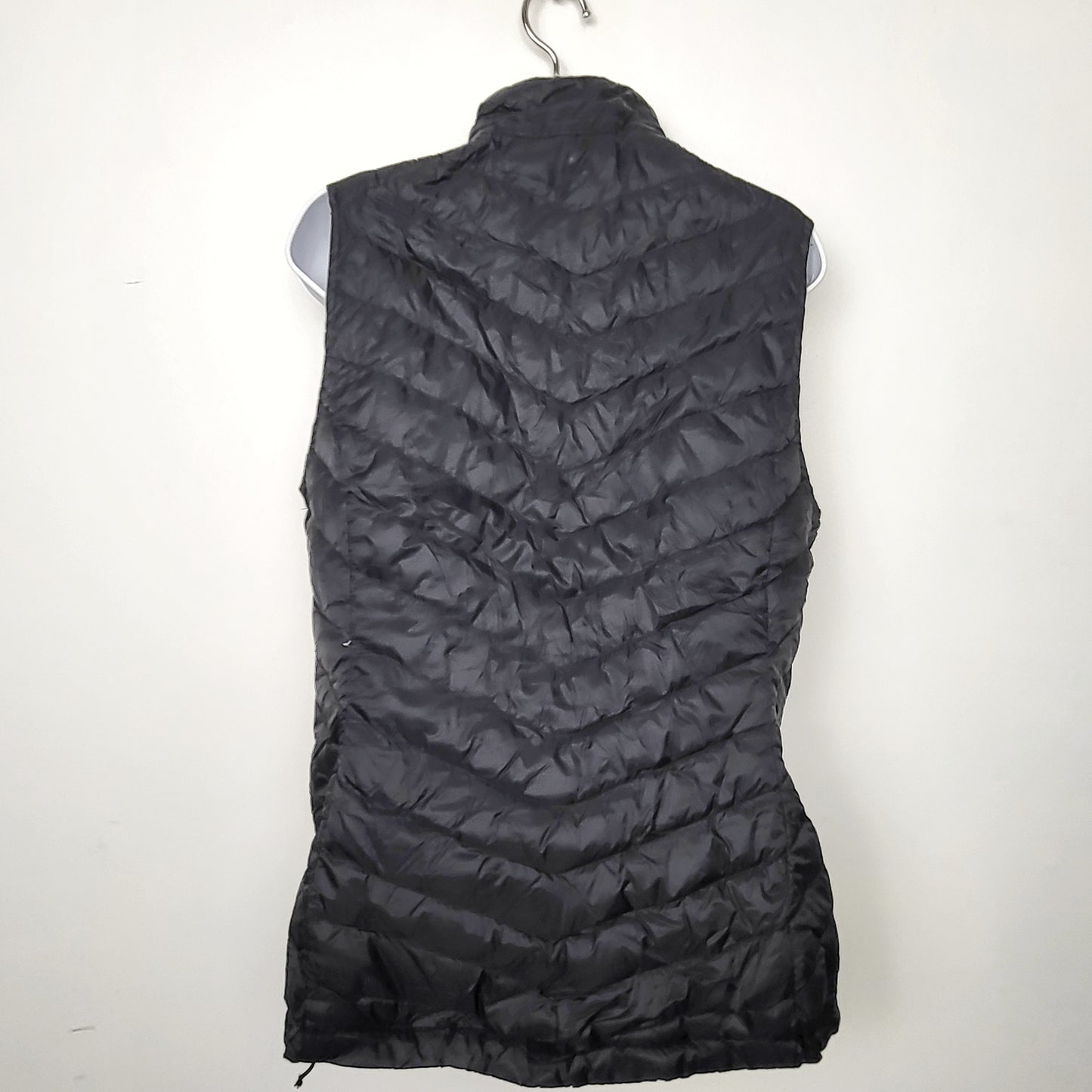 BBIN1 - Mountain Warehouse black quilted down filled vest. Size tag wearing off but measures as a large