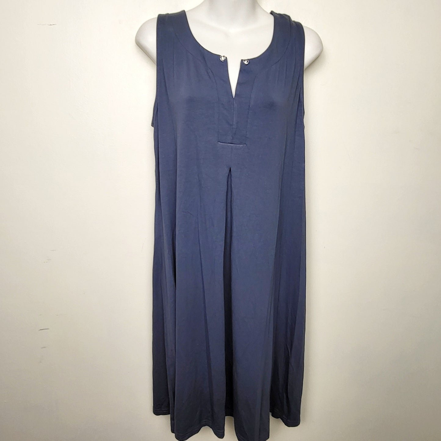 LSEV1 - NEW - Vamp blue grey sleeveless rayon beach dress. Size large