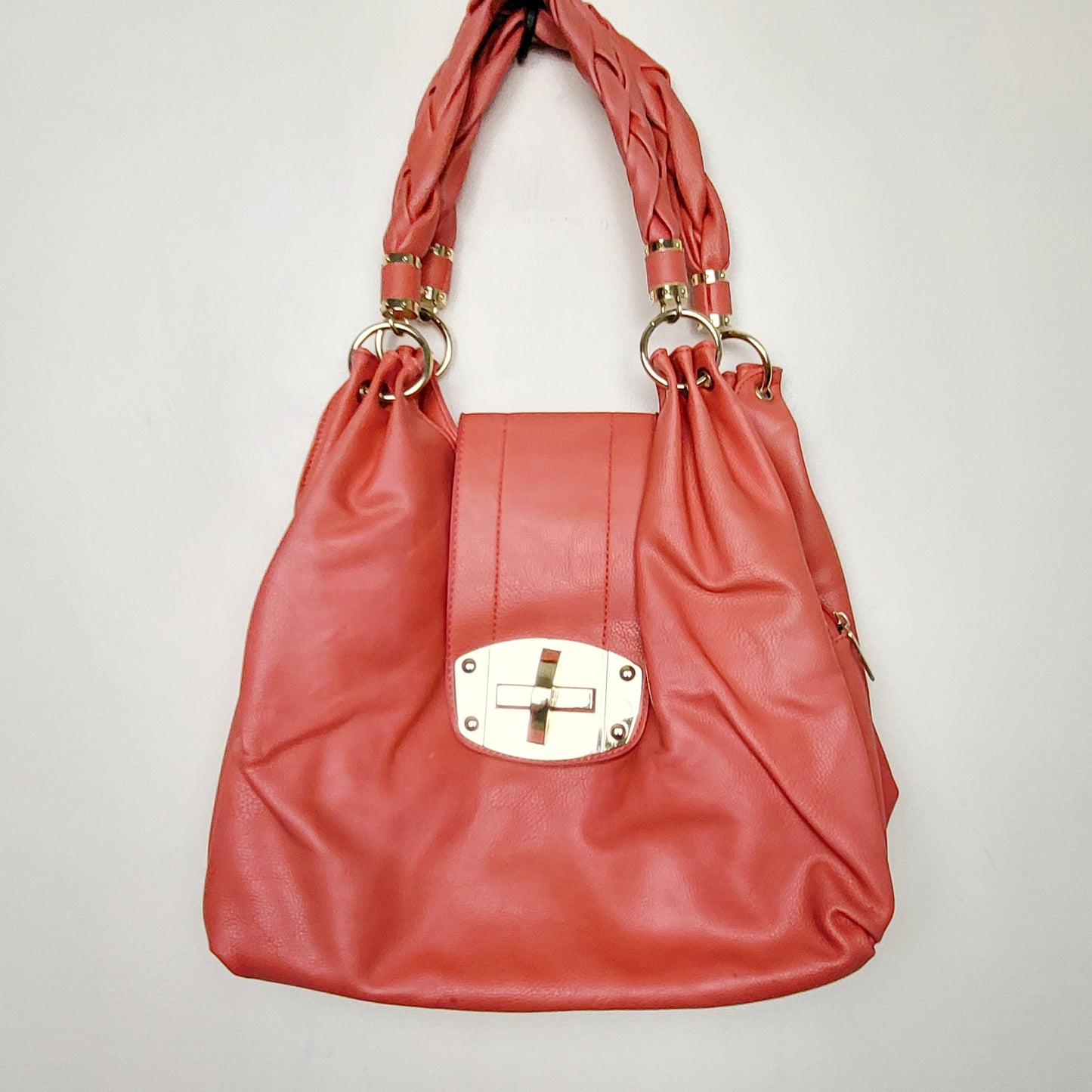 LSEV1 - Charming Charlie coral faux leather shoulder bag