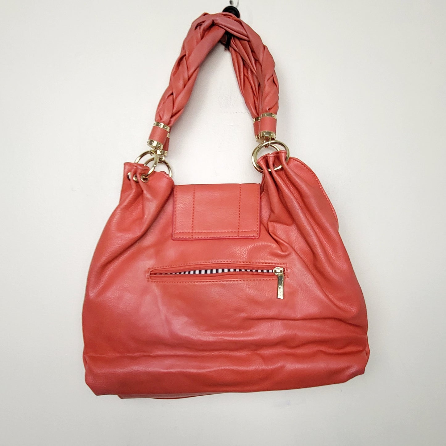 LSEV1 - Charming Charlie coral faux leather shoulder bag