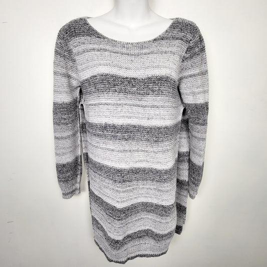 MDWY - Minimum grey striped sweater with split sides. Size XS