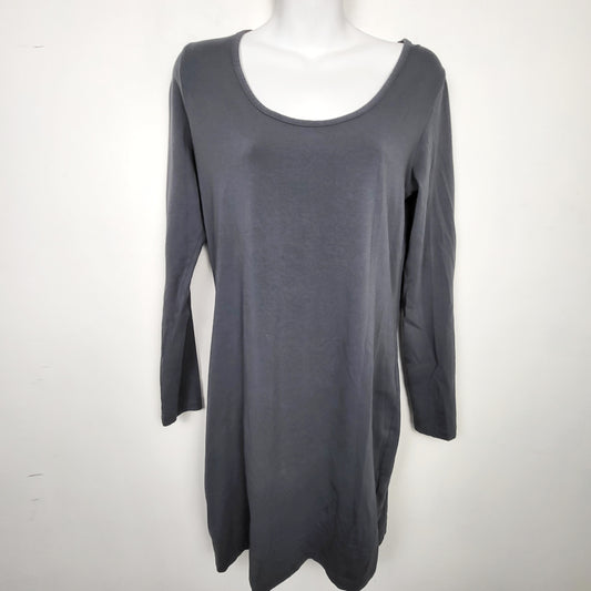 MDWY - Yest grey long sleeved scoop neck tunic length top / mini dress Size medium