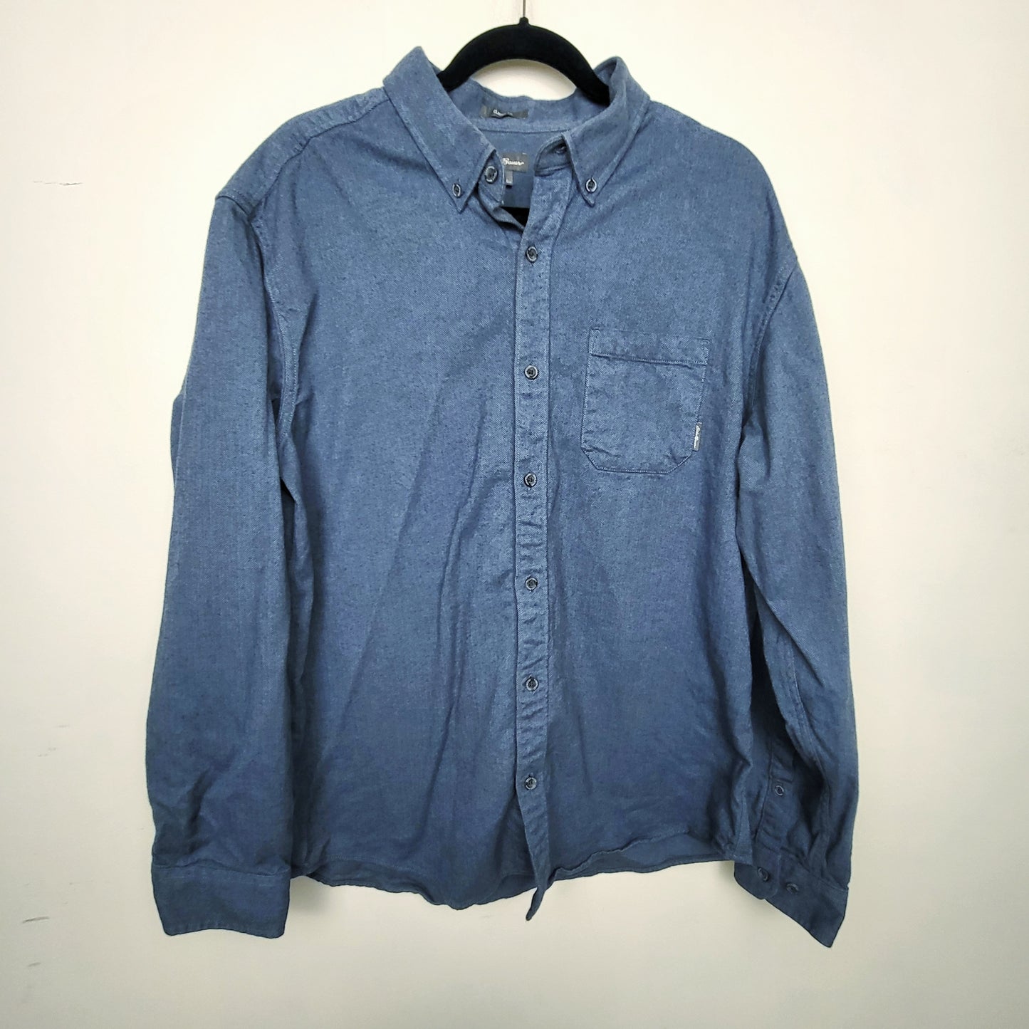 Eddie Bauer blue classic fit button up flannel shirt. Size XL