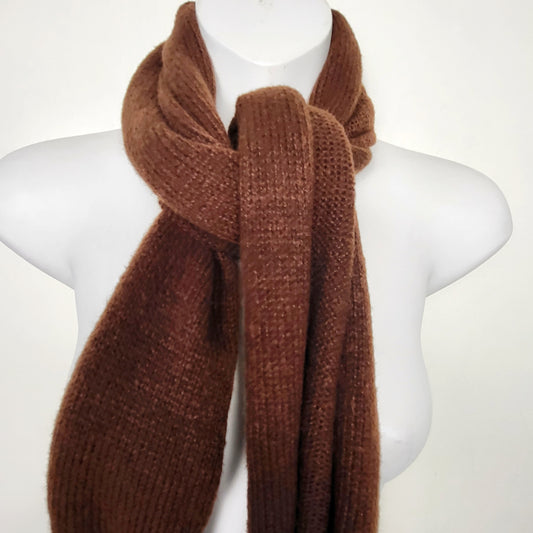 CHZO1 - Chocolate brown knit scarf