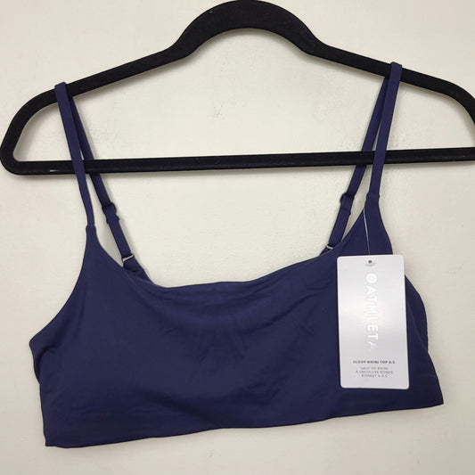 AGLL1 - NEW - Athleta navy padded scoop bikini top. Size large (fits A to C cup)