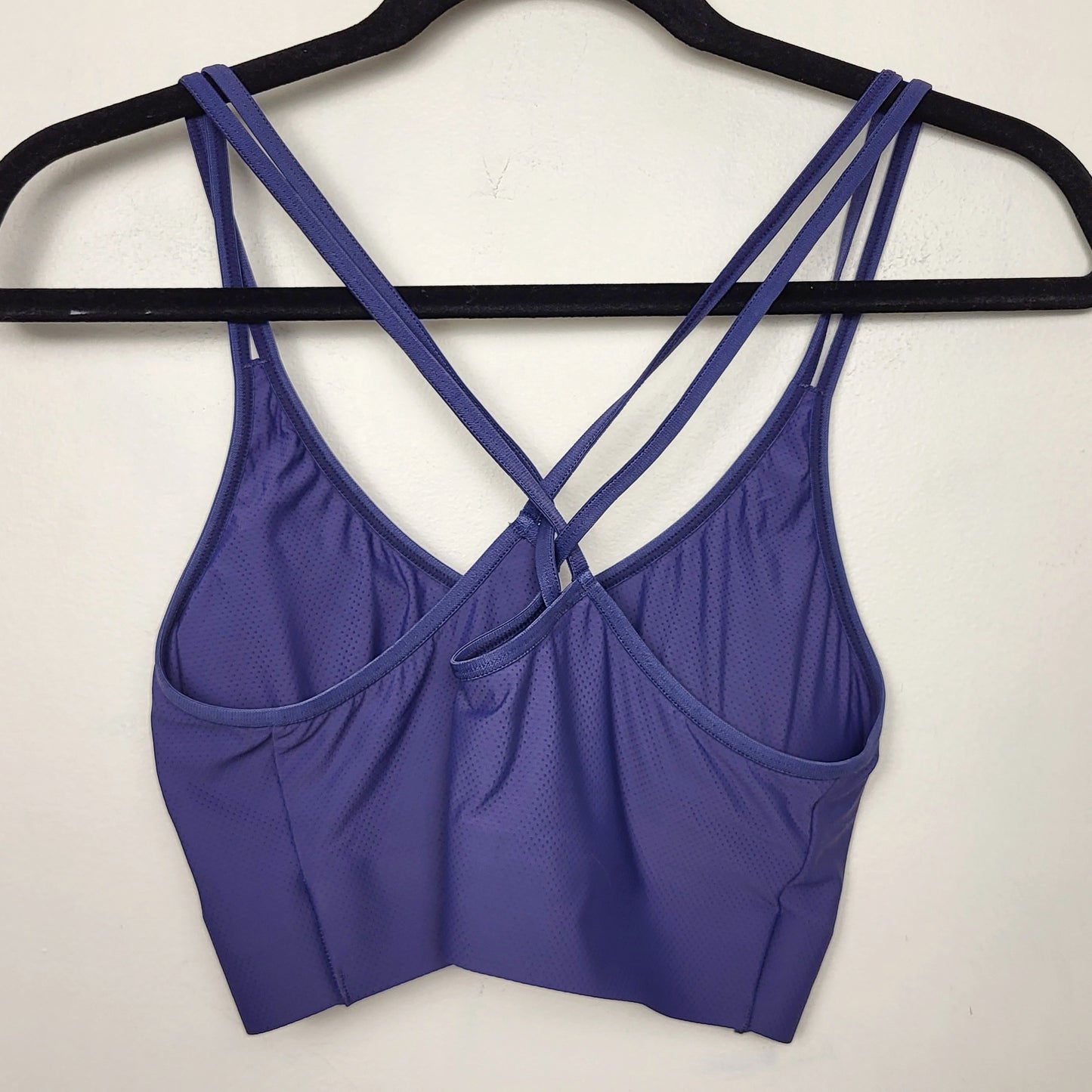 AGLL1 - Denver Hayes blue lightly paded Invisible Mesh V-Neck Bralette. Size large