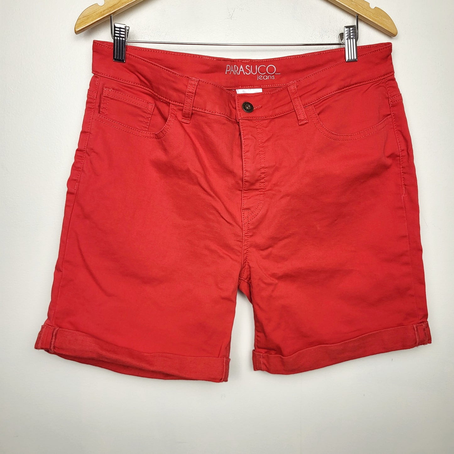 ZSFO2 - Parasuco red cuffed denim shorts. Size 14