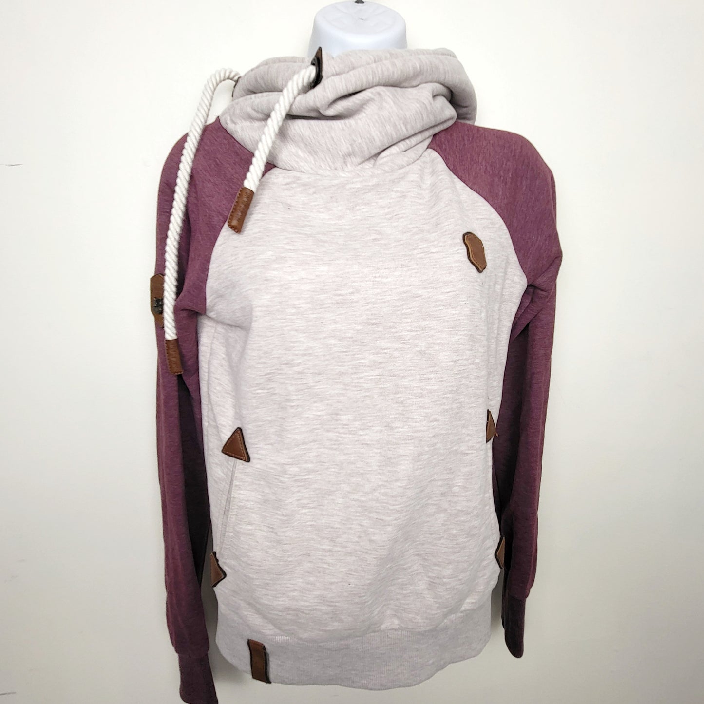 CMCRD1 - Naketano beige and purple "Darth" hoodie. Size XS