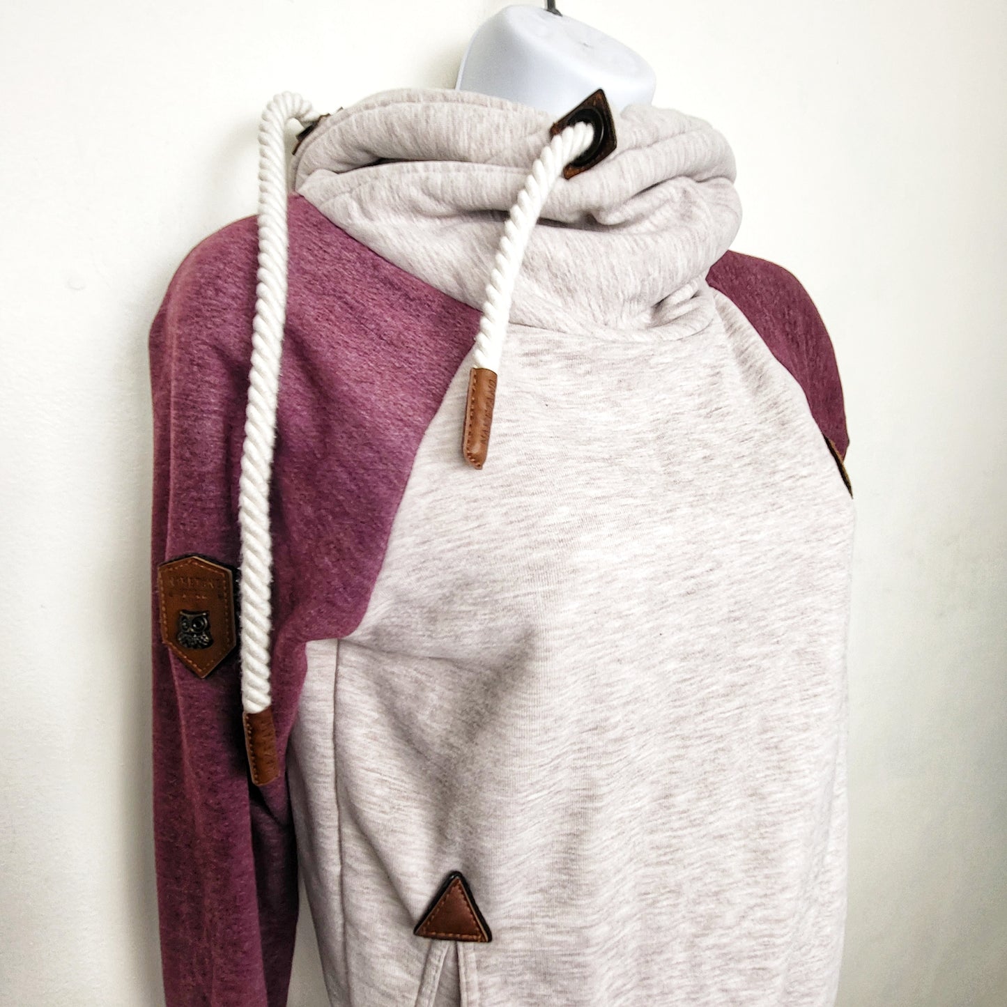 CMCRD1 - Naketano beige and purple "Darth" hoodie. Size XS