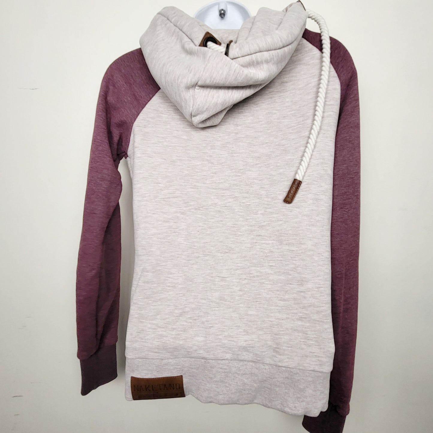 CMCRD1 - Naketano beige and purple "Darth" hoodie. Size XS