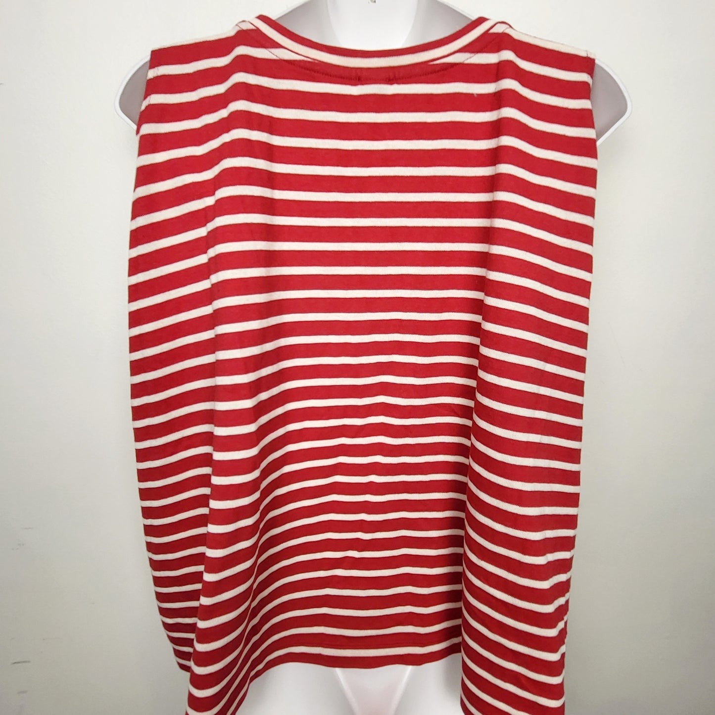 CMCRD1 - Free People- We The Free red striped Muscle Madness tee. Sizes like a medium