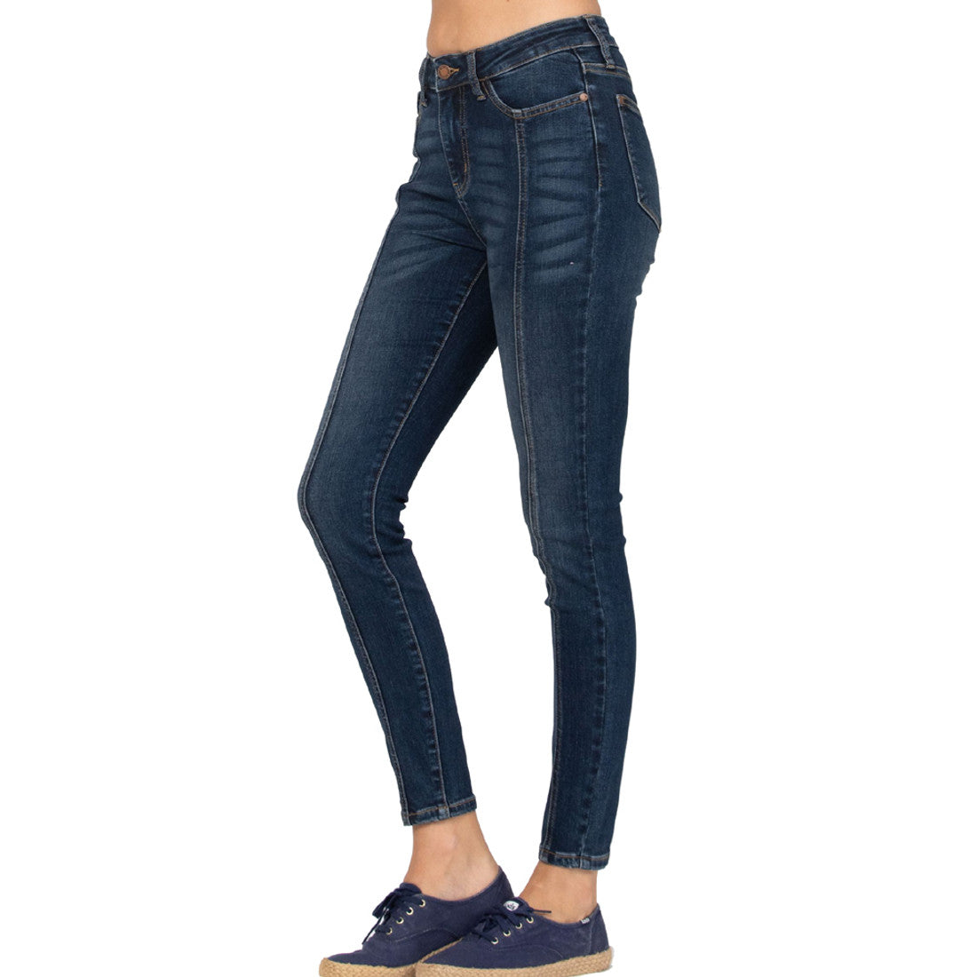 MLM1 - Judy Blue High Waist Skinny Fit Mid-Seam Dark Denim Jeans. Size 7